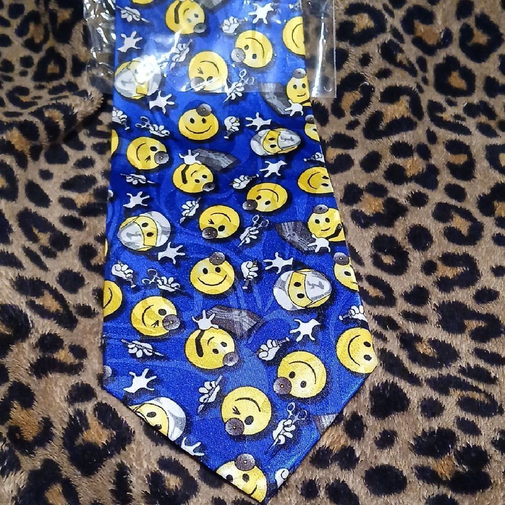 Blue Emoji Tie